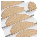 vidaXL Stufenmatten Selbstklebend 15 Stk. Hellbraun 65x21x4 cm