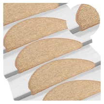 vidaXL Stufenmatten Selbstklebend 15 Stk. Hellbraun 65x21x4 cm