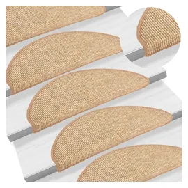 vidaXL Stufenmatten Selbstklebend 15 Stk. Hellbraun 65x21x4 cm