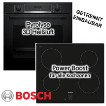 Bosch Herdset Backofen Pyrolyse + Induktionskochfeld autark 60cm