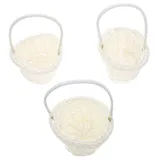 BESPORTBLE 3 Stücke Rattan Korb Geflochtener Blumenkorb Mini Weidenkorb mit Henkel Obstkorb Hochzeit Streukorb Bügelkorb Eierkorb Henkelkorb Blumenkinder Körbchen Landhaus Deko Ostern Tischdeko