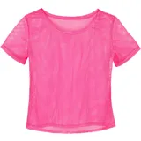 KarneLux Neon Netzshirt Netztop - Festival Netzoberteil - Netzhemd als Verkleidung für 80er 90er Jahre Outfits zu Karneval, Fasching oder Motto Partys - Damen Einheitsgröße (Neon Pink) - Einheitsgröße