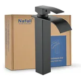 Nafall Waschtischarmatur : Wasserhahn Bad Schwarz, Easy To Install Wasserhahn Wasserfall, Waschbecken Armaturen, Armatur Badezimmer Mischer FüR HeißEs Und Kaltes Wasser (Lange Version)