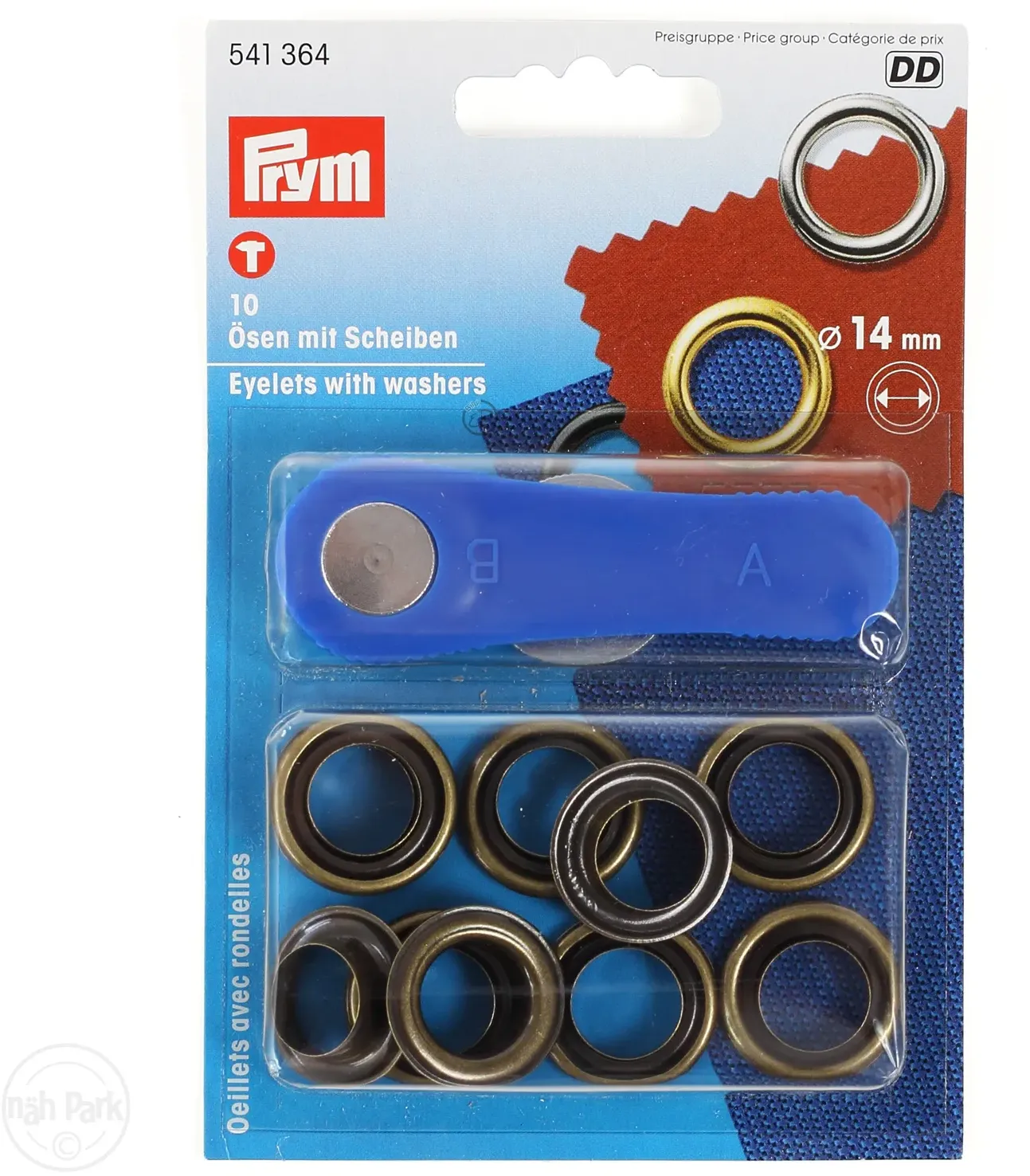 Prym Ösen und Scheiben 14 mm altmessing