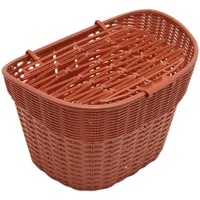 Baoblaze Fahrradkorb vorne, Aufbewahrungskorb, Dekoration, Fahrradzubehör, gewebter Aufbewahrungshalter mit Deckel, Haustierträger für die meisten Fahrräder, Rotbraun