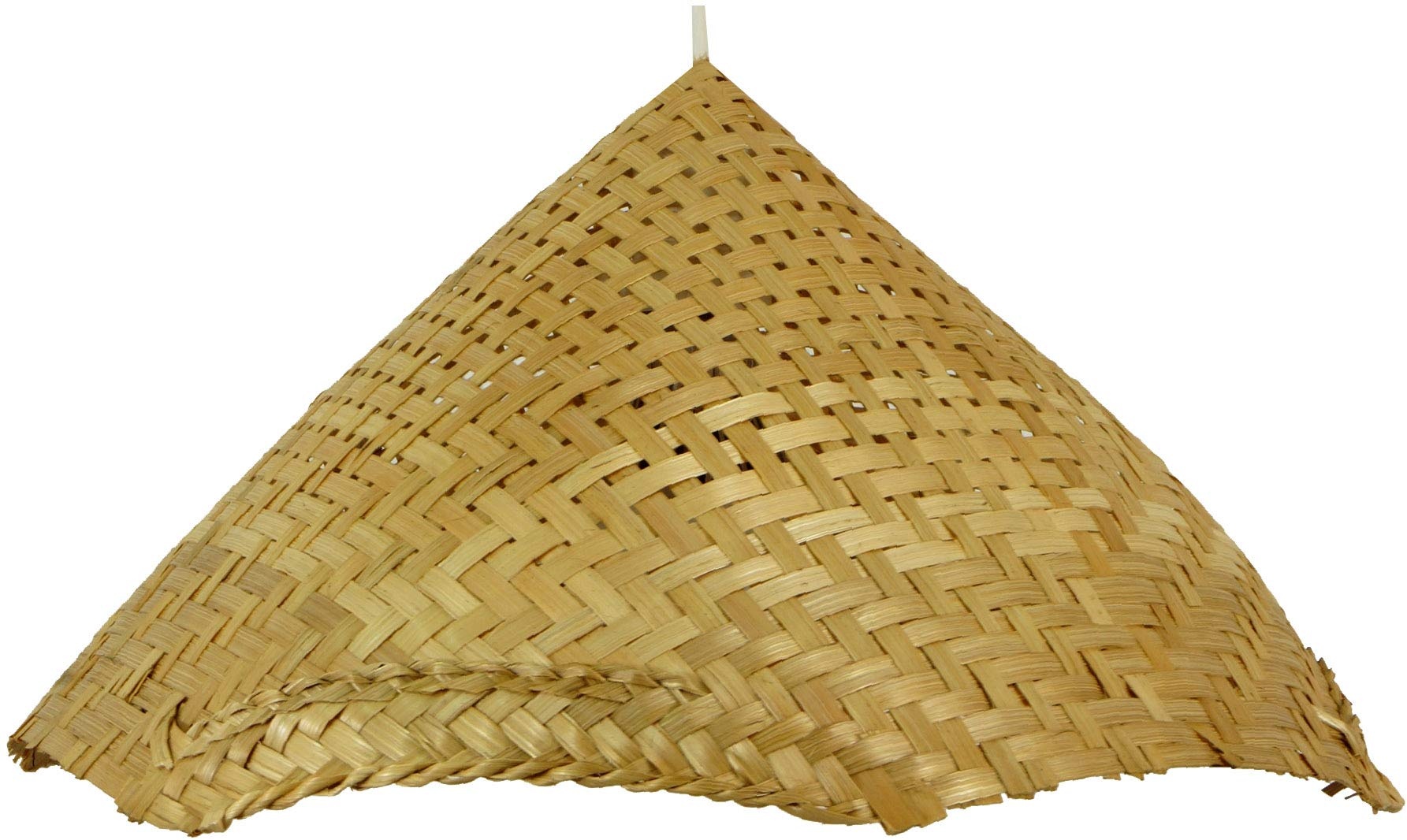 GURU SHOP Deckenlampe/Deckenleuchte, in Bali Handgemacht aus Naturmaterial, Bambus - Modell Rice Field, Baumwollstoff, 20x41x38 cm, Hängeleuchten aus Natürlichen Materialien