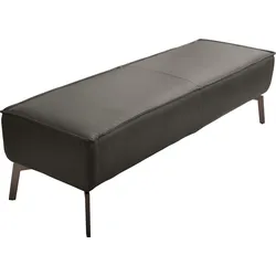 Hockerbank 3C CANDY "Tramonto auch in Leder", grau (fango), B:152cm H:42cm T:47cm, Luxus-Microfaser Lederoptik (95% Polyester, 4% Polyurethan), Samtoptik (100% Polyester), NaturLEDER (100% Leder), Hocker, Polsterhocker, passend zum "Tramonto" Polsterbett, Kedernaht, B/T/H: 152/47/42 cm