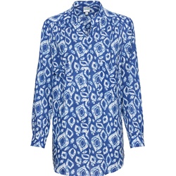 Modal-Bluse, Druck blau, 44/46