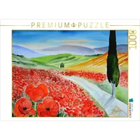 Calvendo Puzzle Toskanamohnlandschaft 1000 Teile Lege-Größe 64x48cm Foto-Puzzle für