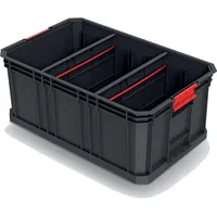 Kistenberg Modular Plus Werkzeugkasten mit Trennwänden schwarz 520 x 329 x 210 mm