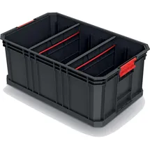 Kistenberg Modular Plus Werkzeugkasten mit Trennwänden schwarz 520 x 329 x 210 mm