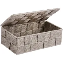Wenko Aufbewahrungskorb mit Deckel Adria Mini, Aufbewahrungsbox, Badkorb mit Deckel