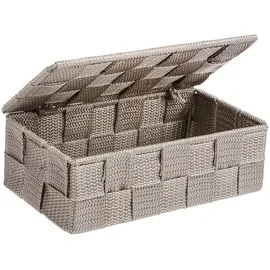 Wenko Aufbewahrungskorb mit Deckel Adria Mini, Aufbewahrungsbox, Badkorb mit Deckel