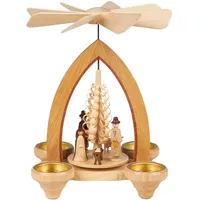 Seiffener Volkskunst | Erzgebirgische Weihnachtspyramide | 25 cm hoch | traditionelle Volkskunst aus dem Erzgebirge | mit Christi Geburt