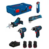 Bosch 5-Werkzeug-Set, 12 V, 3 x GBA, 12 V, 2,0 Ah, G