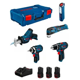Bosch 5-Werkzeug-Set, 12 V, 3 x GBA, 12 V, 2,0 Ah, G