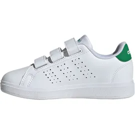 adidas Advantage Base 2.0 Kids Cloud White / Cloud White / Green 30 1/2