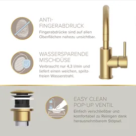 Lenz Gästebad-Set 'Perfect Fit' weiß/gold 8-teilig