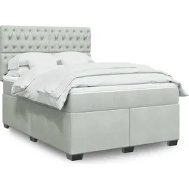 vidaXL Boxspringbett 140 x 200 cm Hellgrau