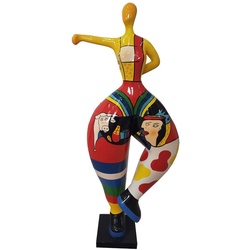 Casa Padrino Designer Deko Skulptur Frau beim Sport Mehrfarbig H. 132 cm - Gartendeko Skulptur - Luxus Gartenfigur