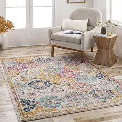 Teppich LIVABLISS "CUZCO", bunt, B:200cm H:7mm L:275cm, Kunstfaser, Teppiche, Vintage Orientteppich, Kurzflor Boho Wohnzimmerteppich, Läufer