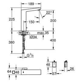 Grohe Eurocube E Sensor-Armatur chrom 36441000