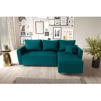 99rooms Bonna Ecksofa Türkis Velours KRONOS Rechts