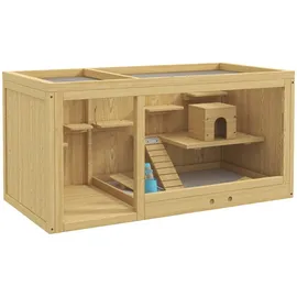 PawHut Kleintierkäfig 100 x 50 x 50 cm beige