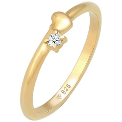 Elli DIAMONDS Diamant (0.03 ct.) Herz Symbol 925 Sterling Silber 58 Damen 