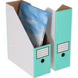 Top-Print Archiv-Stehsammler Wellpappe weiß/grün , DIN A4