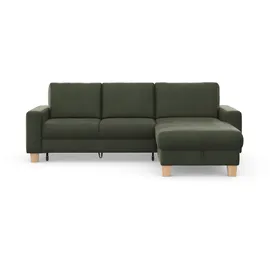 Home Affaire Ecksofa HOME AFFAIRE "Summer L-Form", grün (olive), B:249cm H:91cm T:164cm, 95% Polyester, 5% Polyamid, Sofas, Ecksofa, mit Recamiere, mit oder ohne Bettfunktion und Bettkasten, Cord-Bezug