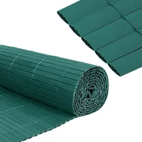 Froadp PVC Sichtschutzmatte Sichtschutzzaun Imitat Bambus mit Kabelbindern und W-Förmige Verstärkten Lamellen Wetterfest Balkon Sichtschutz Outdoor Gartensichtschutz Zaun 200x600cm (Grün)