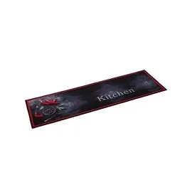 MD Entree Küchenläufer Cook&Wash rot B/L: ca. 50x150 cm - Rot, Schwarz
