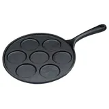 KitchenCraft Gusseisen Mini-Pfannkuchenpfanne, Backofen-sichere Pfanne kann sieben Blinis mit einer Größe von je 6,5 cm auf jedem Herd backen, 24 x 37,5 cm, 1 Stück, Schwarz