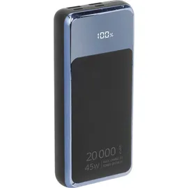 RivaCase® RIVACASE VA1075 Powerbank 20000 mAh, QC/PD 45W Schnelladestation kompatibel mit Laptops, Tragbares Ladegerät mit LCD-Display, 2 Eingängen und 4 Ausgängen, Perfekt für MacBook, iPhone, Dell, HP, u.a.