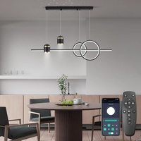 KSIBNW Pendelleuchte Esstisch Moderne 100CM LED Hängelampe,45W LED Pendelleuchten Höhenverstellbar, Dimmbar Fernbedienung Hängeleuchte Aluminium Mit Fernbedienung,3000K-6500K,10%-100% Helligkeit