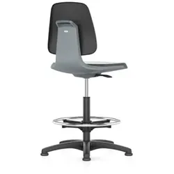 Stuhl Labsit 3 anthrazit Kunst-Leder, Rollen