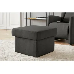 Stauraumhocker SIT & MORE "Melissa", grau (anthrazit), H:48cm T:60cm, 100% Polyester, Hocker, klassisches Design, optional in dem mit Wasser zu reinigendem Bezug