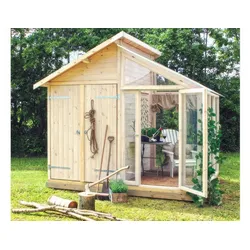Gartenhaus mit Gewächshaus - Natur - 208 x 316 x 254 / 285 - aus Kiefern / Fichtenholz