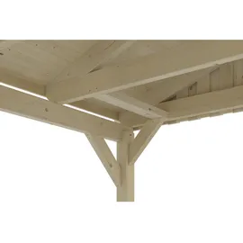 SKANHOLZ Doppelcarport Fichtelberg 6,18 x 5,66 m rot mit Pfostenanker