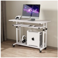 Dripex Laptoptisch Computertisch höhenverstellbar Schreibtisch mit Rollen, Höhenverstellbar weiß