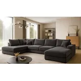 mebloland Ecksofa FABIO 328x182 cm mit Schlaffunktion, Bonellfederkern und Bettkasten, Farbe Grau - Grau