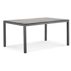 Tischsystem Queens Edelstahl anthrazit - 160 x 95 cm Keramik basalt