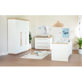roba kids Kinderkleiderschrank Lumo 3-türig 0 x 0 cm Eiche massiv weiß