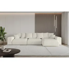 altdecor Ecksofa Cord 2-Sitzer Creme
