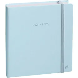 Buchkalender Plan Day 16x16cm Pastell Blau 2025