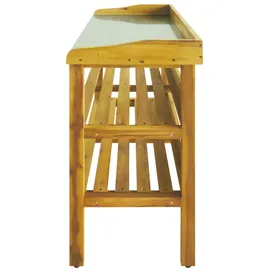 vidaXL Pflanztisch mit 2 Ablageböden Akazie