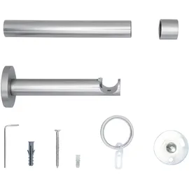 MYDECO 20mm,1-läufig,Rohr,Wandträger 12cm,Endstück cap Farbe: Edelstahl-Optik, Größe: 120cm