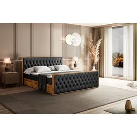 altdecor Boxbett 140 x 200 cm H3 Schwarz