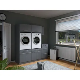 laundreezy Mehrzweckschrank-Set 186 x 200 x 68 cm Grau